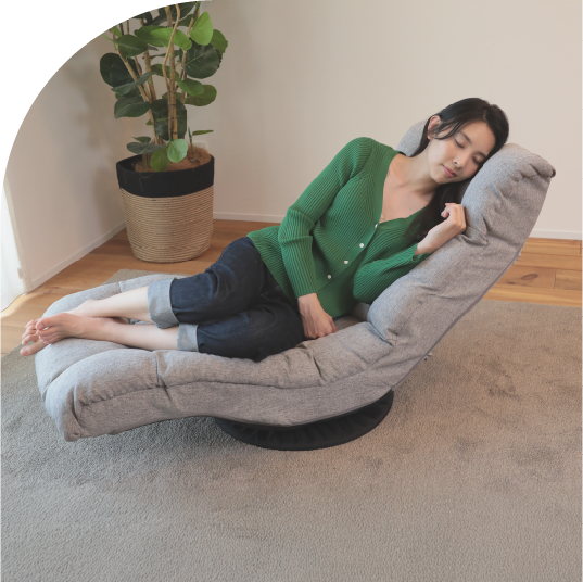 まるでハンモックに揺られているかのようにリラックスできる座椅子