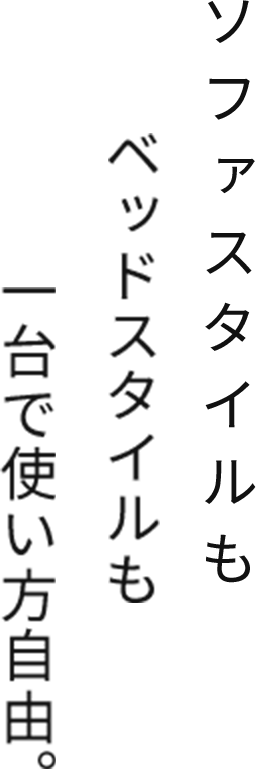 ソファスタイルもベッドスタイルも一台で使い方自由