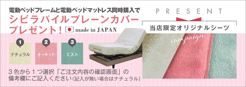 電動ベッドフレームと電動ベッドマットレスを16万円以上同時購入でマットレスカバープレゼント!