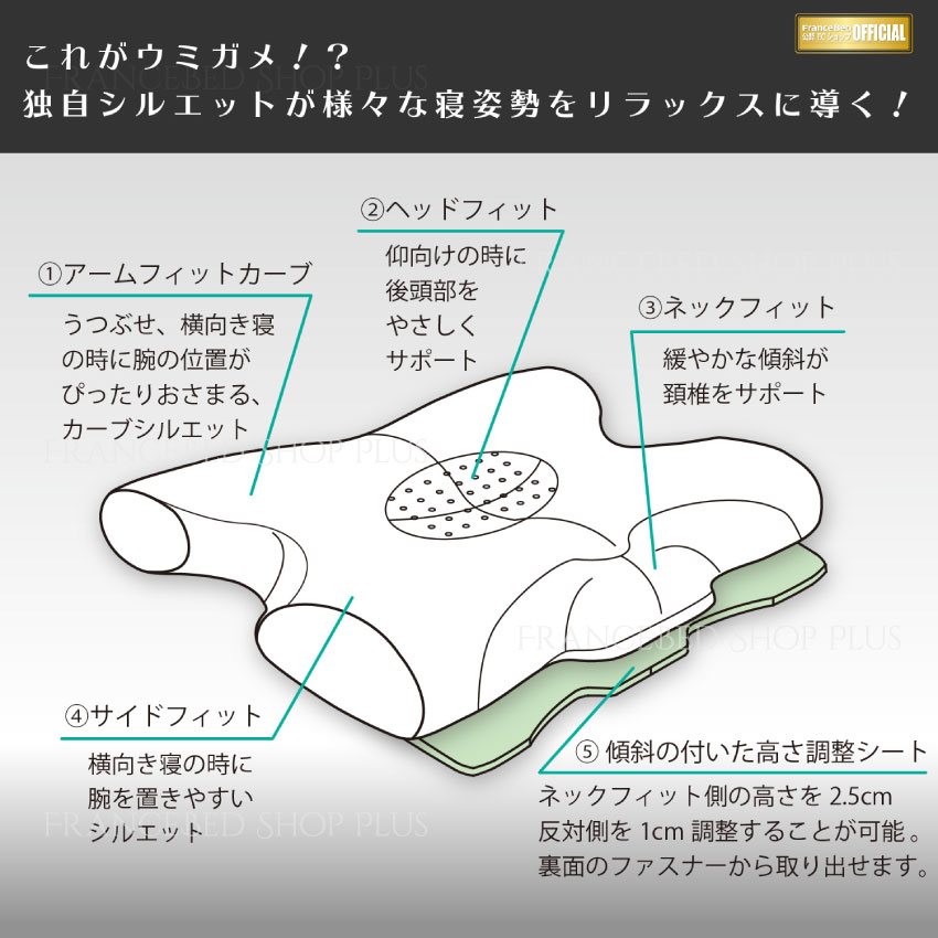 フランスベッド まくら 除菌 ウミガメピロー【公式通販】