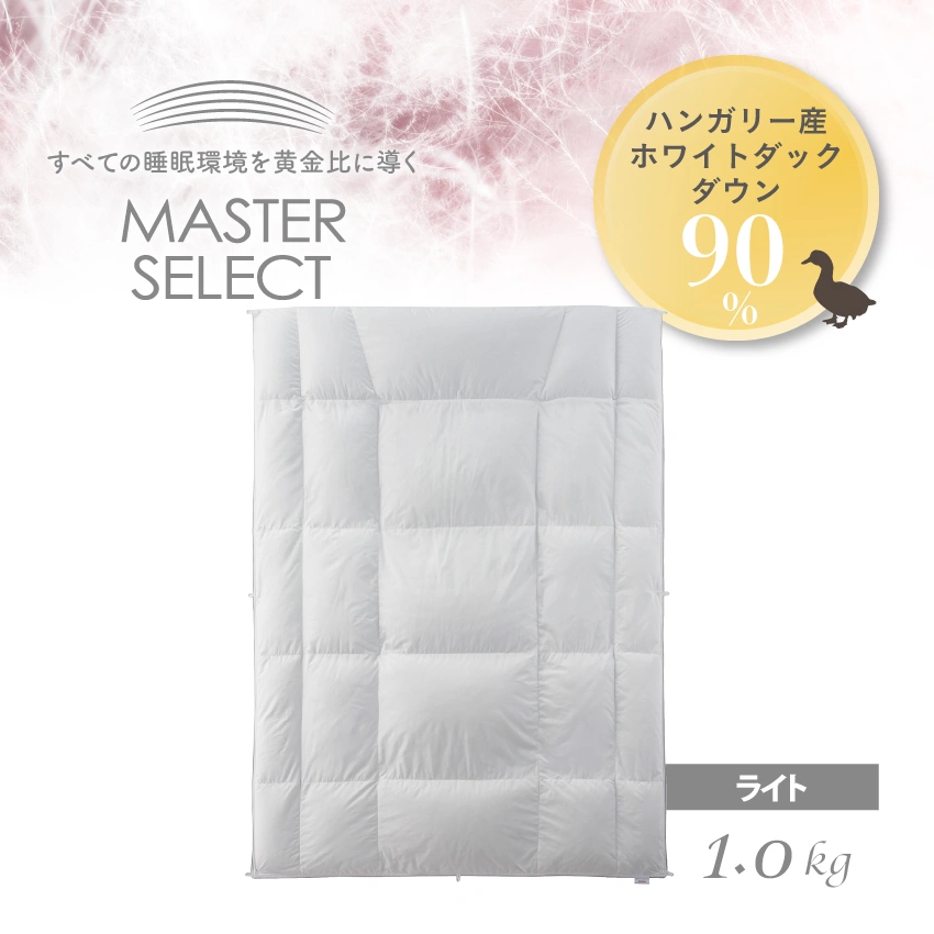 希少BURBERRY 羽毛掛ふとん ハンガリー産ダウン90％シングル【激レア】 フランスベッド 羽毛ふとん マスターセレクト ハンガリー産ホワイト