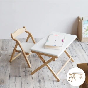 [ILS-3675］Kids Desk＆Chair Set -noah-折りたたみ機能付きのキッズデスク＆チェアセット