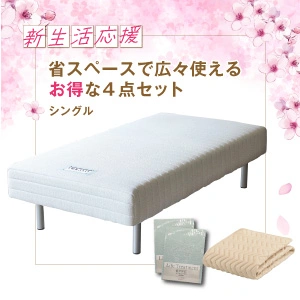 【新生活応援】 フランスベッド ベッドセット 脚付きマットレス 脚の高さ:95mm / セレクト3点セット エッフェスタンダード ブルー バイオベッドパッド