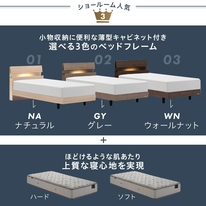 ショールームで人気No.3のベッドセット内容