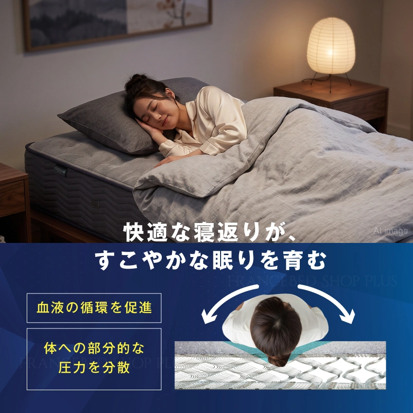 高反発性で寝返りをサポート