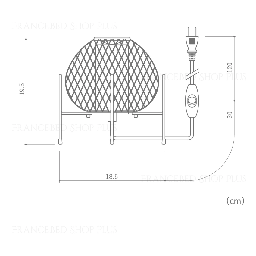 テーブルランプのサイズ
