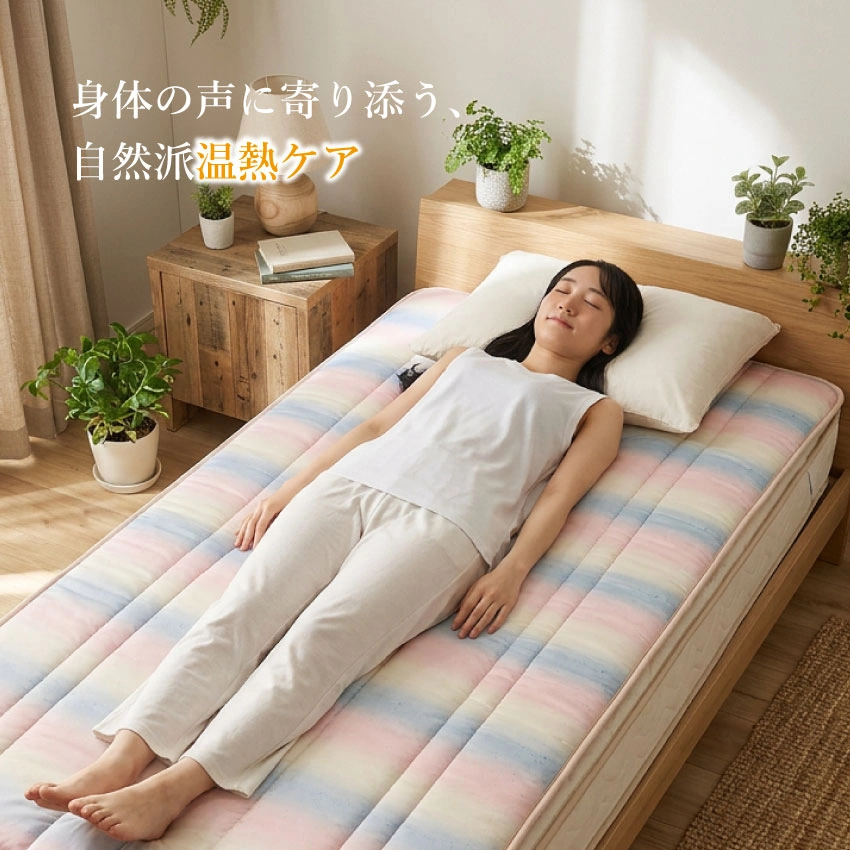 女性がメディカル・ビーマーⅡの上で寝ている画像