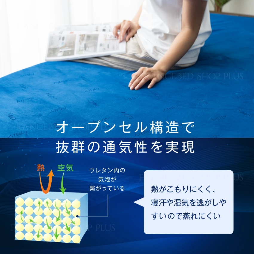 オープンセル構造で抜群の通気性を実現