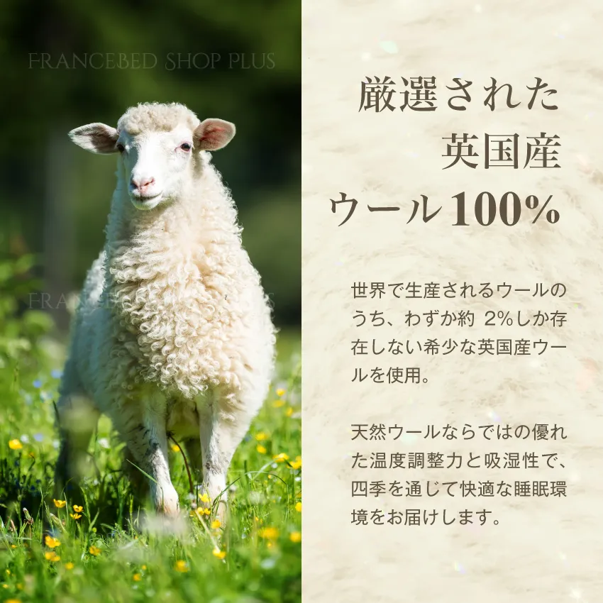 厳選された英国産ウールパッド