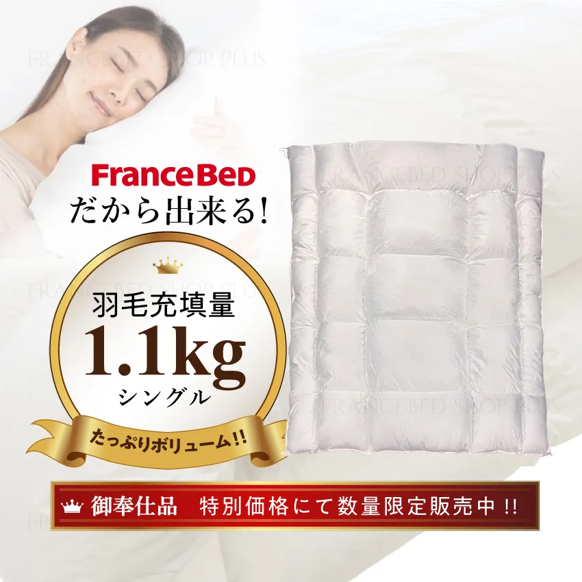 軽くて暖かいフランスベッドの羽毛布団