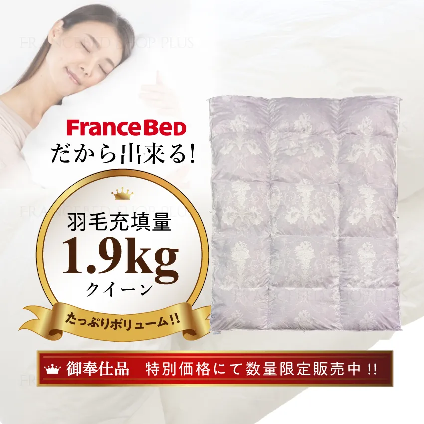 軽くて暖かいフランスベッドの羽毛布団