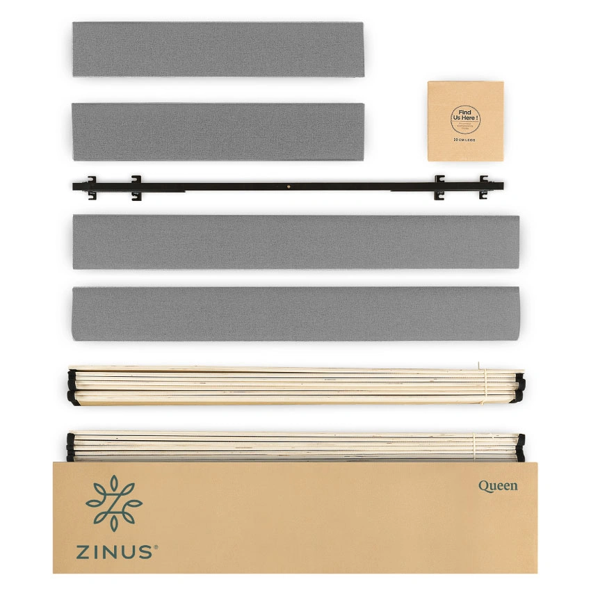 お部屋にZINUS Curtis 布張りフレーム ZJ-EFPB グレーは組み立て簡単