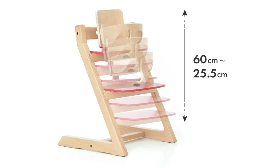 高さ調整が60cm～25.5まで調整ができる