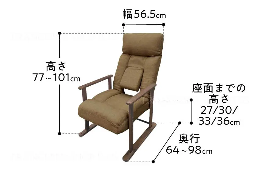 TVが見やすい腰楽高座椅子のサイズ